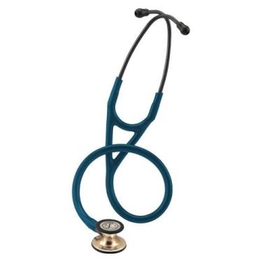 Imagem de Estetoscópio Littmann Cardiology IV - Azul Caribe com Champanhe Espelh
