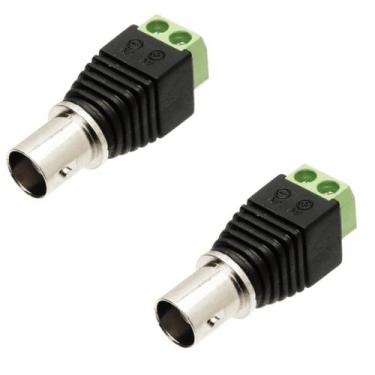 Imagem de Kit 2 Conectores Bnc Com Borne Femea Para Camera de Segurança BBNCF - 