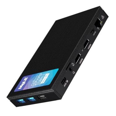 Imagem de MeLE Quieter4C Mini PC sem ventoinha 16 GB RAM 512 GB de armazenamento Micro PC Alder Lake N100 (até 3,4 GHz) USB-C 2 X HDMI 4K @60 Computador de mesa com fator de forma pequeno com suporte VESA para