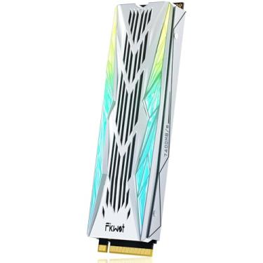 Imagem de Fikwot FN990 2TB NVMe SSD M.2 2280 PCIe Gen4x4 com dissipador de calor RGB, até 7450 MB/s, 3D NAND TLC, unidade de estado sólido interna de jogos para PS5 e desktop