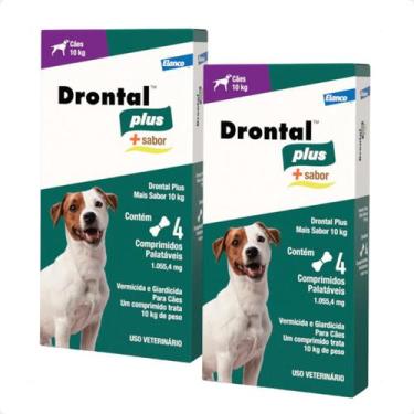 Imagem de Combo 2 Drontal Plus Para Cães 10Kg Elanco - 4 Comprimidos
