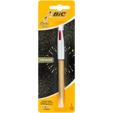 Imagem de BIC Caneta Esferográfica 4 Cores Firework Ponta Média 1,0mm Corpo Dourado