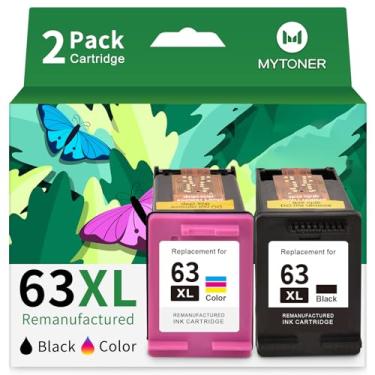 Imagem de Cartucho de tinta remanufaturado MYTONER para impressora HP 63XL 63 XL 63 tinta para Officejet 5255 5258 3830 4650 3833 4655 Envy 4520 4512 4516 Deskjet 1112 2130 2131 3630 3633 3634 (preto, tricolorido)