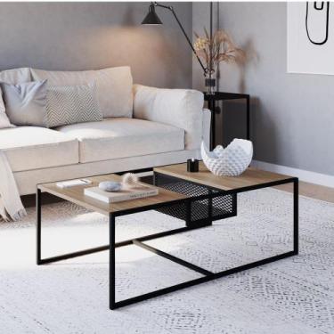 Imagem de Mesa de Centro Metalic 100x60cm Estilo Industrial Móvel na Caixa, Hano