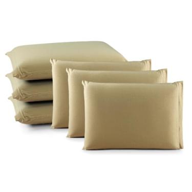 Imagem de Fronha Kit 6 Unidades Algodão Malha Importada Atacado Capa de Travesseiro Roupa de Cama Premium (MARROM)