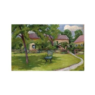 Imagem de Pinturas Famosas em Tela-Quadros Decorativos-Garden and Hospital-Pôster e Impressões para Sala de Estar e Casa 30x50cm12x20in Sem Moldura