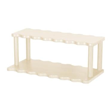 Imagem de KiBcsLic Prateleira de mesa para artigos diversos, organizador de mesa de escritório de madeira elegante, porta-copos para sala de jantar, dormitórios e balcão, Branco