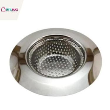 Imagem de Ralo Inox para Pia, Cozinha ou Tanque M  Fácil de Limpar, Resistente, 