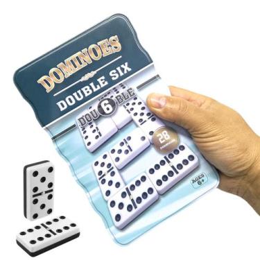 Imagem de Dominó Grosso 2 Faces Profissional Osso Lata Com 28 Peças - IDEA