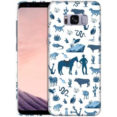 Imagem de GlamCase Capa para Samsung Galaxy S8, Galaxy S8 - Padrão animal do deserto do Oeste Selvagem Impresso Bonito Slim Fit Plástico Rígido Designer Capa de Telemóvel Traseira para Samsung S8 Branca
