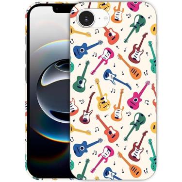 Imagem de SM CASES Capa para iPhone 16e - Capa de plástico rígido com design impresso em 3D de guitarra musical compatível com iPhone 16e