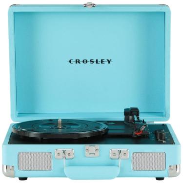 Imagem de Toca Discos Vintage com 3 Velocidades, Bluetooth e Alto Falante Embutido, Crosley CR8005DPTQ1, Azul