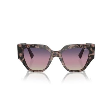 Imagem de Óculos de Sol Vogue Eyewear 0VO5409S 3150U6 Tam 52 / Rosa Tartaruga - Lentes Roxo Gradiente