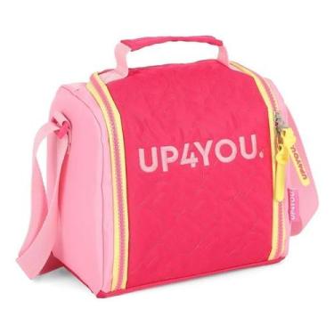 Imagem de Lancheira térmica grande com alça de mão e lateral regulável rosa - LU