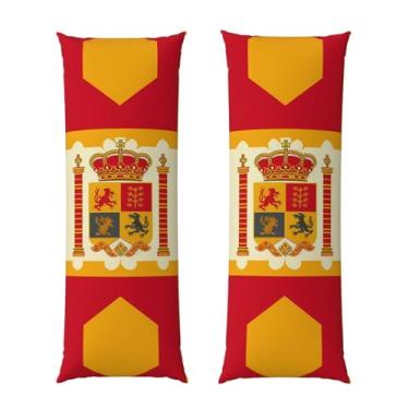 Imagem de Capa de travesseiro corporal com zíper oculto, fronha longa de microfibra macia e respirável para travesseiro corporal, capas de travesseiro com estampa de bandeira espanhola para dormir presente de