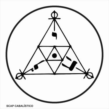 Imagem de Placa ou Gráfico Radiônico SCAP cabalístico em PVC 17X17 em PVC 19X19 