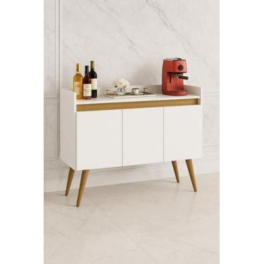 Imagem de Aparador Buffet Cantinho do café Pés Palito Retrô 3 Portas Luxo - Core