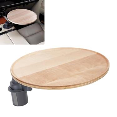 Imagem de AUNMAS Bandeja de Carros Rotativos Organizador, Bandeja de Porta -copo Com Rotação de 360 ° para Lanches de Alimentos Bebem Extensor de Mesa de Xícara para Todos Os Veículos Modelo (Cor clara)