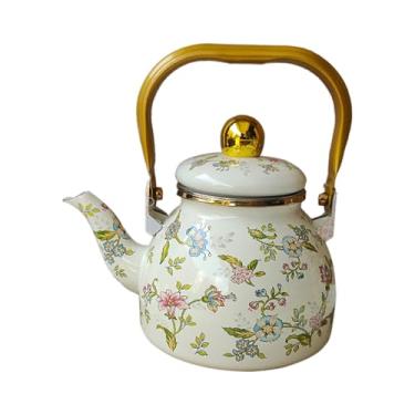 Imagem de predolo Chaleira esmaltada, bule de água, cafeteira, fogão, chaleira para café, escritório doméstico, Flor