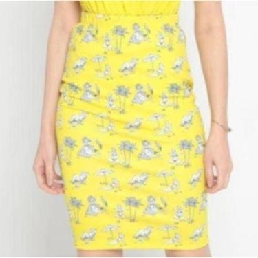Imagem de Saia Curta Coqueiros Amarela & Branca Colcci 0080103428-Feminino