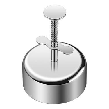 Imagem de Moldador Filipino Polvoron – Prensa de biscoito de aço inoxidável 304 com alça de mola, molde de pastelaria grande e resistente para assar, ensaymada, bolos da lua e biscoitos amanteigados – fácil