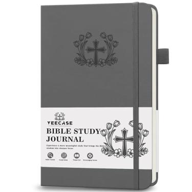 Imagem de YeeCASE Diário de estudo da Bíblia, diário de oração bíblica da igreja, caderno de escrituras de estudo para anotações, presentes religiosos baseados e materiais de estudo da Bíblia (cinza)
