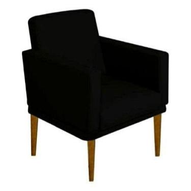 Imagem de Poltrona para sala e quarto Nina Glam New. In-9 Decor. - Courano Preto