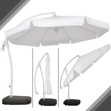 Imagem de Ombrelone Guarda-sol Lateral Buzios Bel Branco 3 Metros