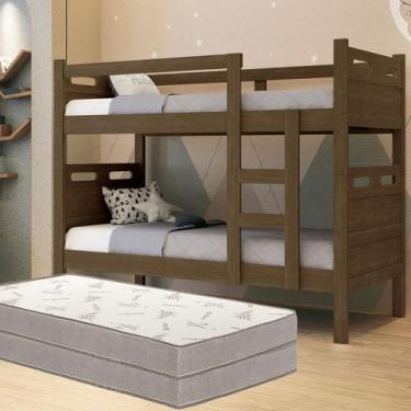 Imagem de Beliche Moderna Vira duas Camas + 2 Colchões D33 Premium - Poloshop E-