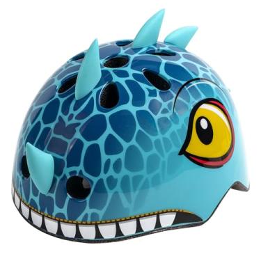 Imagem de Capacete infantil de bicicleta com design 3D de dinossauro, leve ajustável para bebês, capacete multiesportivo para bicicleta, scooter, skate, 2 tamanhos para meninos e meninas de 1 a 3 a 5 anos (azul