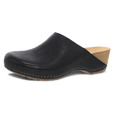 Imagem de Dansko Tamanco feminino elegante Talulah – Palmilha acolchoada de poliuretano e suporte de arco para conforto o dia todo – Cabedal de couro para uso duradouro, Preto polido, 7.5-8