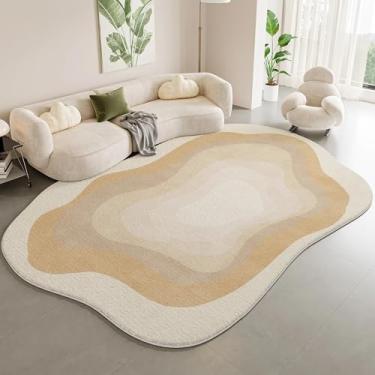 Imagem de Decoração de sala de estar, carpete gradiente, formato irregular, tapetes para quarto, pelúcia grossa, sala de estar, casa, tapete macio e fofo (200x250 cm/L)