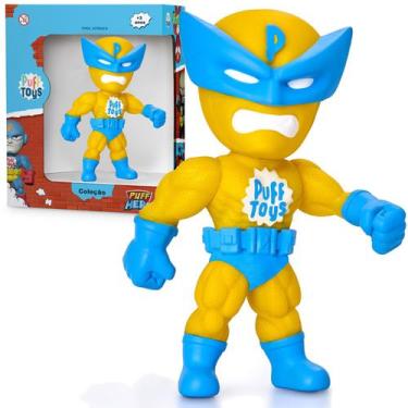 Imagem de Boneco Super Herói X-Homem Garra Vinil Macio Brinquedo - Puff Toys, He
