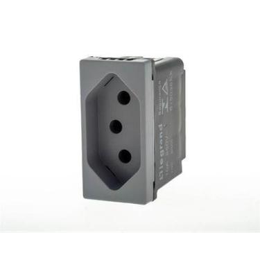 Imagem de Modulo Tomada 2P+T 10A Pial Plus+ Legrand Cinza Acetinado