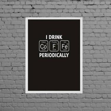 Imagem de Quadro Decorativo Café Tabela Periódica 45X34 Moldura Branca - Quadros