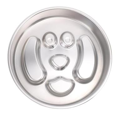 Imagem de POCREATION Pote para Cães Comedouro Lento Aço Inoxidável Anti-Engasgo Pote para Desacelerar a Alimentação Base Antiderrapante para Gatos e Cães Com Design Anti-Bagunça (Padrão de cachorro)