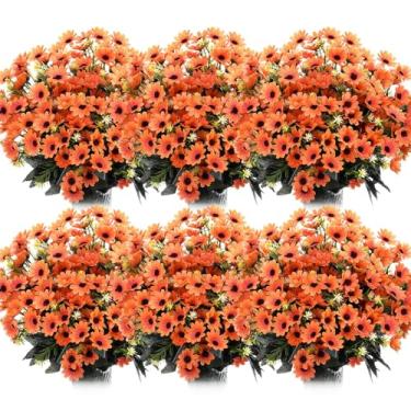 Imagem de Zeyune 30 pacotes de margaridas artificiais, margaridas de seda falsa, coloridas, flores falsas, girassóis, ao ar livre, resistente a UV, para pendurar em casa, casamento, faça você mesmo, jardim