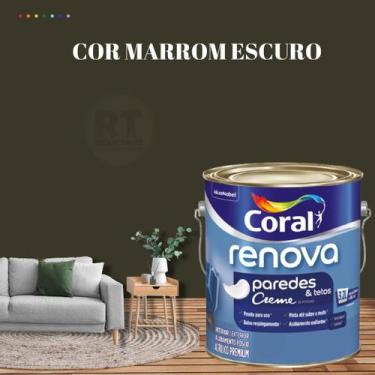 Imagem de Tinta Para Parede Acrílica Coral Renova Cor Marrom 3,2l Lavável Premiu