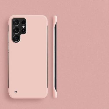 Imagem de HPQWN Para S24 Plus Slim Frameless Case Capa de telefone rígida fosca (para S24 Plus/rosa)
