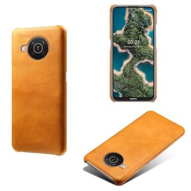 Imagem de Capa para NOKIA X20,Proteção contra quedas,Casca de volta de cor sólida simples,Design de couro de imitação de plástico-Orange
