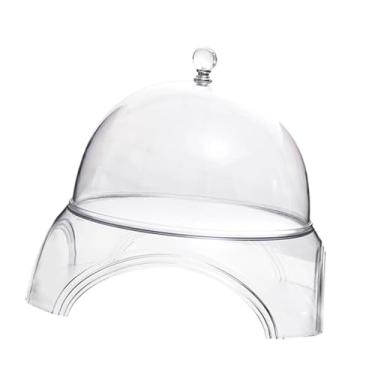 Imagem de IEUDNS Suporte para bolo com tampa, bandeja para exibição de e frutas, prato de aperitivo, prato transparente para servir e banquete de festa festiva, 16.3 Cm X 18 Cm