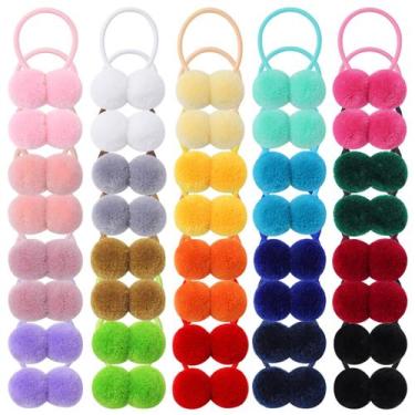 Imagem de Acessórios de cabelo Choicbaby 40 unidades Pom Ball Elastic Hair Ties