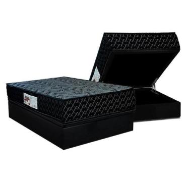 Imagem de Cama Box Baú Casal: Colchão Anatômico Paropas AG65 Prime Gold Black + 