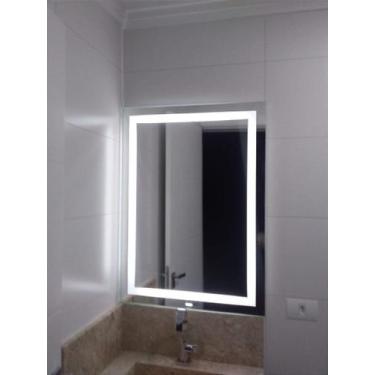 Imagem de Espelho retangular com touch led 6500k embutido 0,60x0,80 - ESPELHOLED