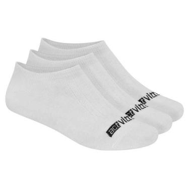 Imagem de Meia Invisível Activitta Unissex Kit com 3, Branco, 33 - 38