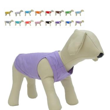 Imagem de Camisetas regatas para animais de estimação 2018 roupas para cachorro roupas em branco Top coletes para cães pequenos de tamanho médio grande 100% algodão colete de verão clássico (XGG, violeta)