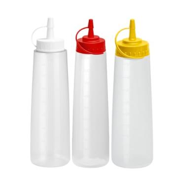 Imagem de Kit Bisnaga Flexível 500ml Prática E Resistente Ketchup Maionese Mostarda Restaurante (3, Mix)
