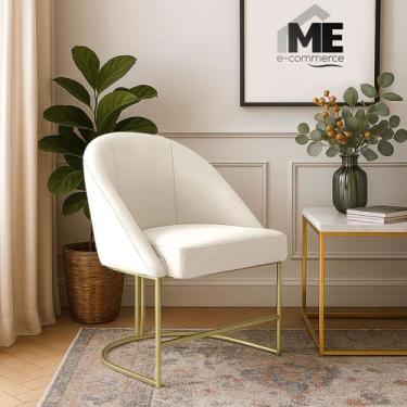 Imagem de Banqueta Poltrona Lua Penteadeira E Salão Com Base Metálica - ME ECOMM