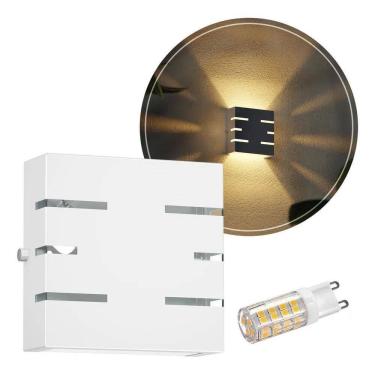 Imagem de 2X Arandela Externa Slim 6 Frisos Luminária Parede Em Alumín