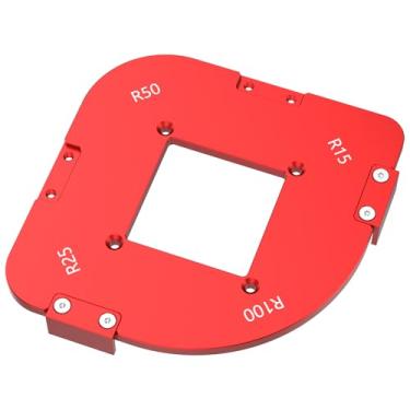 Imagem de LZVXTYM Modelos de roteador para marcenaria, modelo de raio de canto de mesa de roteador, gabarito de posicionamento de ângulo de arco 4 em 1, ferramenta auxiliar de corte de arco de placa de madeira